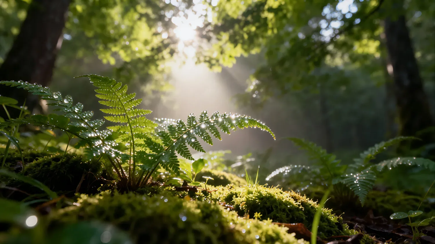Mokurai – Weg der Geistesschulung – Dichter Wald mit einfallendem Licht
